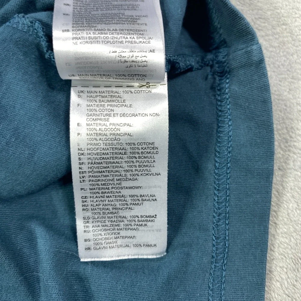 Adidas Originals Shirt Men's Medium Blue Cloud Trefoil Graphic Streetwear Tee